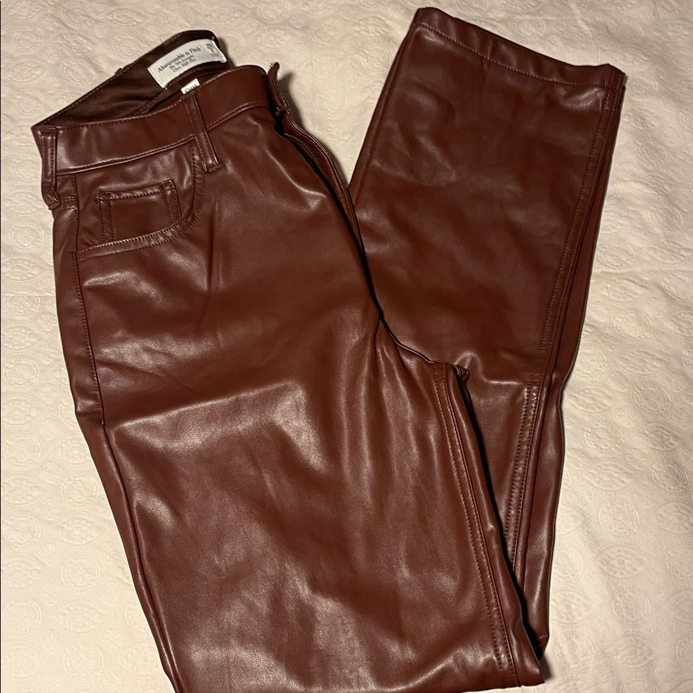 Abercrombie & Fitch Chocolate Faux Leather Pants